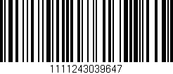 Código de barras (EAN, GTIN, SKU, ISBN): '1111243039647'