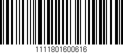 Código de barras (EAN, GTIN, SKU, ISBN): '1111801600616'