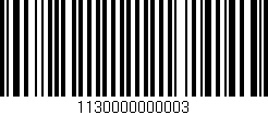 Código de barras (EAN, GTIN, SKU, ISBN): '1130000000003'