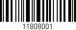 Código de barras (EAN, GTIN, SKU, ISBN): '11808001'