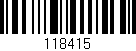 Código de barras (EAN, GTIN, SKU, ISBN): '118415'