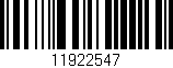 Código de barras (EAN, GTIN, SKU, ISBN): '11922547'