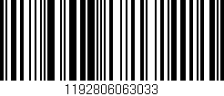 Código de barras (EAN, GTIN, SKU, ISBN): '1192806063033'