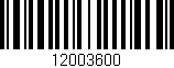 Código de barras (EAN, GTIN, SKU, ISBN): '12003600'
