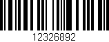 Código de barras (EAN, GTIN, SKU, ISBN): '12326892'