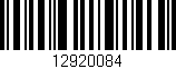 Código de barras (EAN, GTIN, SKU, ISBN): '12920084'