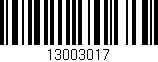 Código de barras (EAN, GTIN, SKU, ISBN): '13003017'