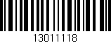 Código de barras (EAN, GTIN, SKU, ISBN): '13011118'