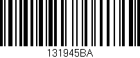 Código de barras (EAN, GTIN, SKU, ISBN): '131945BA'
