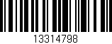 Código de barras (EAN, GTIN, SKU, ISBN): '13314798'