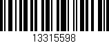 Código de barras (EAN, GTIN, SKU, ISBN): '13315598'