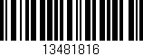 Código de barras (EAN, GTIN, SKU, ISBN): '13481816'