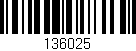 Código de barras (EAN, GTIN, SKU, ISBN): '136025'