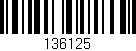 Código de barras (EAN, GTIN, SKU, ISBN): '136125'