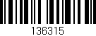 Código de barras (EAN, GTIN, SKU, ISBN): '136315'