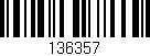 Código de barras (EAN, GTIN, SKU, ISBN): '136357'