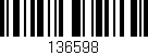 Código de barras (EAN, GTIN, SKU, ISBN): '136598'