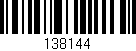 Código de barras (EAN, GTIN, SKU, ISBN): '138144'