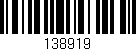 Código de barras (EAN, GTIN, SKU, ISBN): '138919'