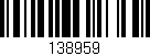 Código de barras (EAN, GTIN, SKU, ISBN): '138959'