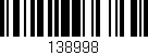 Código de barras (EAN, GTIN, SKU, ISBN): '138998'