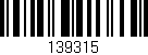 Código de barras (EAN, GTIN, SKU, ISBN): '139315'