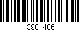 Código de barras (EAN, GTIN, SKU, ISBN): '13981406'