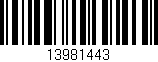 Código de barras (EAN, GTIN, SKU, ISBN): '13981443'