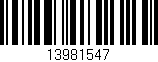 Código de barras (EAN, GTIN, SKU, ISBN): '13981547'