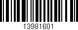 Código de barras (EAN, GTIN, SKU, ISBN): '13981601'