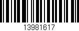 Código de barras (EAN, GTIN, SKU, ISBN): '13981617'