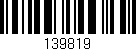 Código de barras (EAN, GTIN, SKU, ISBN): '139819'