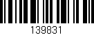 Código de barras (EAN, GTIN, SKU, ISBN): '139831'