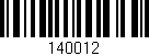 Código de barras (EAN, GTIN, SKU, ISBN): '140012'