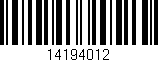 Código de barras (EAN, GTIN, SKU, ISBN): '14194012'