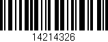 Código de barras (EAN, GTIN, SKU, ISBN): '14214326'