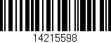 Código de barras (EAN, GTIN, SKU, ISBN): '14215598'