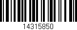 Código de barras (EAN, GTIN, SKU, ISBN): '14315850'