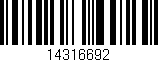 Código de barras (EAN, GTIN, SKU, ISBN): '14316692'