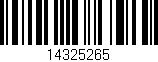 Código de barras (EAN, GTIN, SKU, ISBN): '14325265'