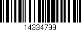 Código de barras (EAN, GTIN, SKU, ISBN): '14334799'
