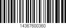 Código de barras (EAN, GTIN, SKU, ISBN): '14367600360'