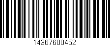 Código de barras (EAN, GTIN, SKU, ISBN): '14367600452'