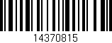 Código de barras (EAN, GTIN, SKU, ISBN): '14370815'