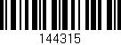 Código de barras (EAN, GTIN, SKU, ISBN): '144315'