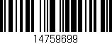 Código de barras (EAN, GTIN, SKU, ISBN): '14759699'