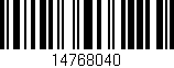 Código de barras (EAN, GTIN, SKU, ISBN): '14768040'