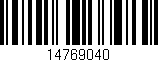 Código de barras (EAN, GTIN, SKU, ISBN): '14769040'
