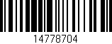 Código de barras (EAN, GTIN, SKU, ISBN): '14778704'