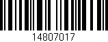 Código de barras (EAN, GTIN, SKU, ISBN): '14807017'